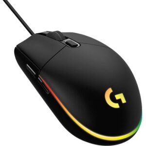 Logitech G203 Wired Gaming Mouse, 8,000 DPI, Rainbow Optical Effect LIGHTSYNC RGB, 6 Programmable Buttons, On-Board Memory, Screen Mapping, PC/Mac Computer And Laptop Compatible - Black- 910-005796
